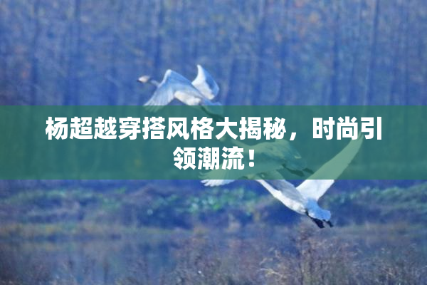 杨超越穿搭风格大揭秘，时尚引领潮流！