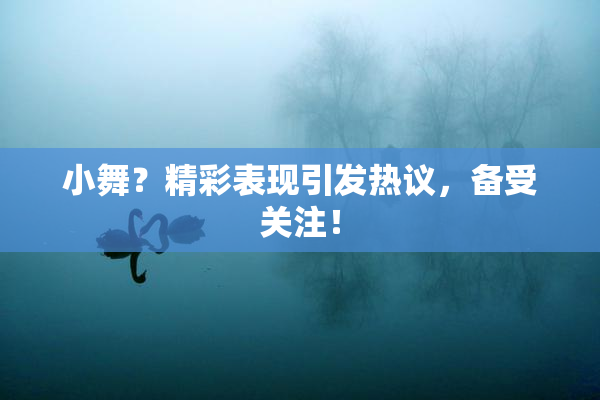 小舞？精彩表现引发热议，备受关注！
