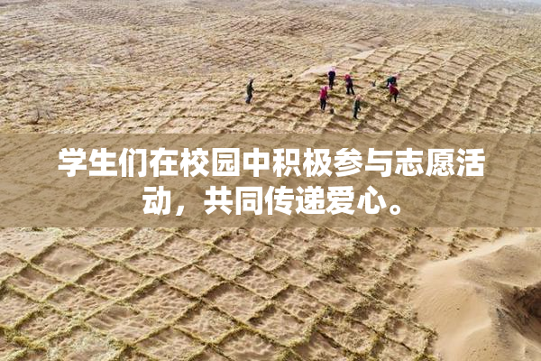 学生们在校园中积极参与志愿活动，共同传递爱心。