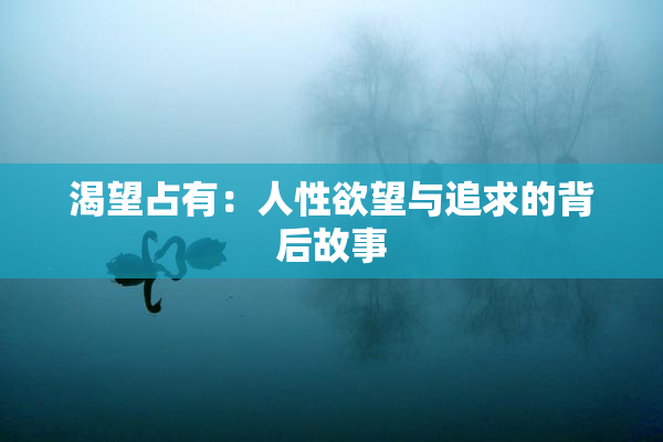 渴望占有：人性欲望与追求的背后故事
