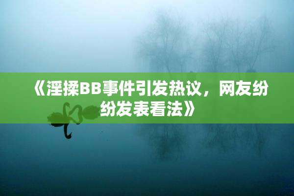《淫揉BB事件引发热议，网友纷纷发表看法》