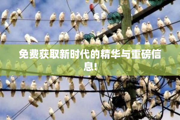 免费获取新时代的精华与重磅信息!