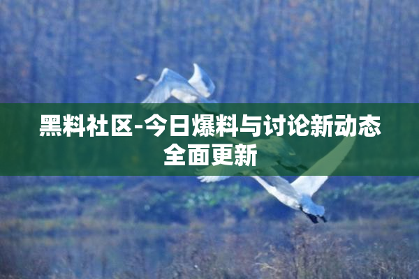 黑料社区-今日爆料与讨论新动态全面更新
