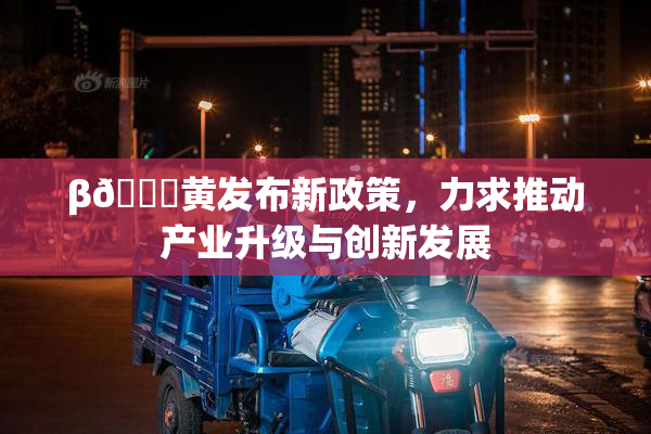 β🔞黄发布新政策，力求推动产业升级与创新发展