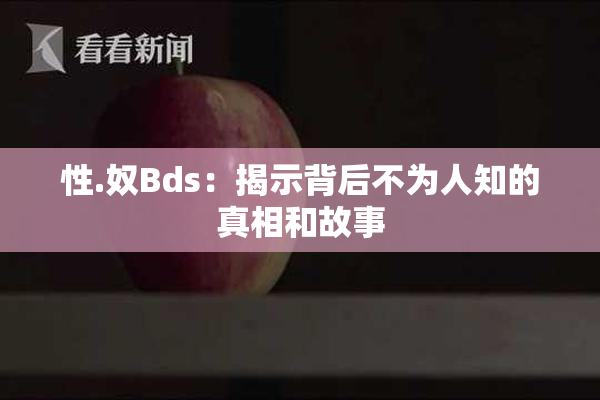 性.奴Bds：揭示背后不为人知的真相和故事