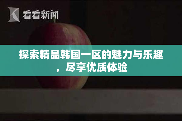 探索精品韩国一区的魅力与乐趣，尽享优质体验