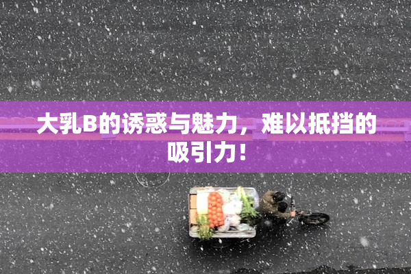 大乳B的诱惑与魅力，难以抵挡的吸引力！