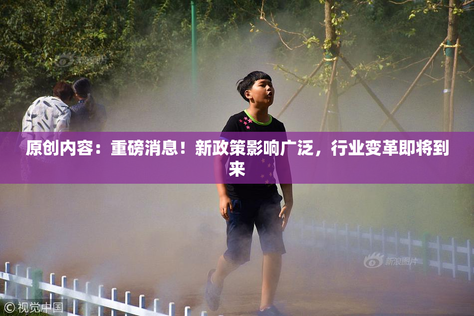 原创内容：重磅消息！新政策影响广泛，行业变革即将到来