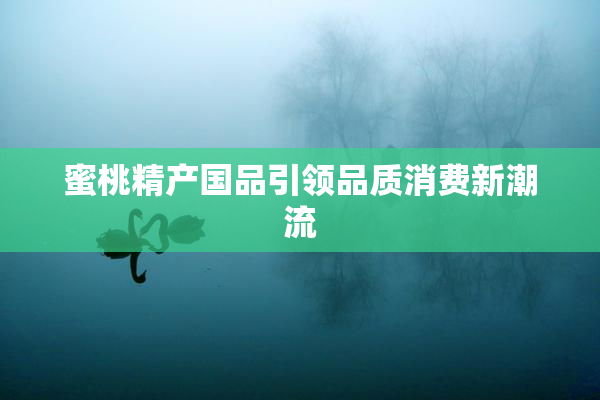 蜜桃精产国品引领品质消费新潮流