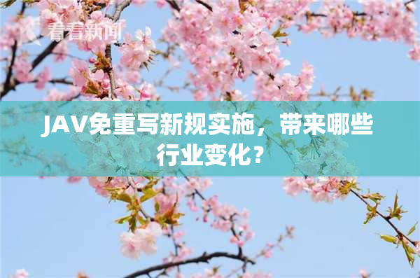 JAV免重写新规实施，带来哪些行业变化？
