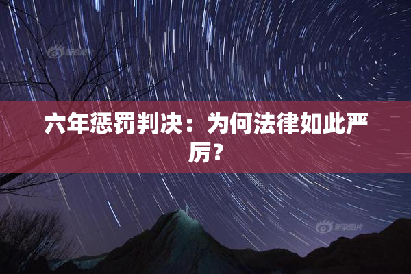六年惩罚判决：为何法律如此严厉？
