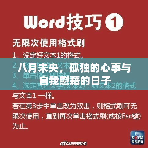 八月未央，孤独的心事与自我慰藉的日子