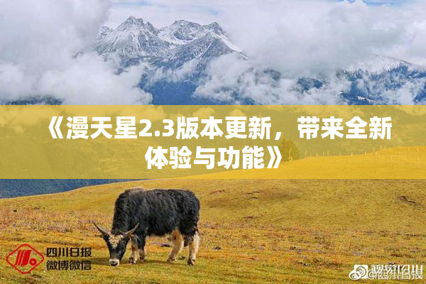 《漫天星2.3版本更新，带来全新体验与功能》