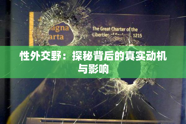性外交野：探秘背后的真实动机与影响