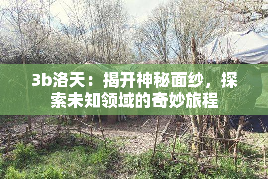 3b洛天：揭开神秘面纱，探索未知领域的奇妙旅程