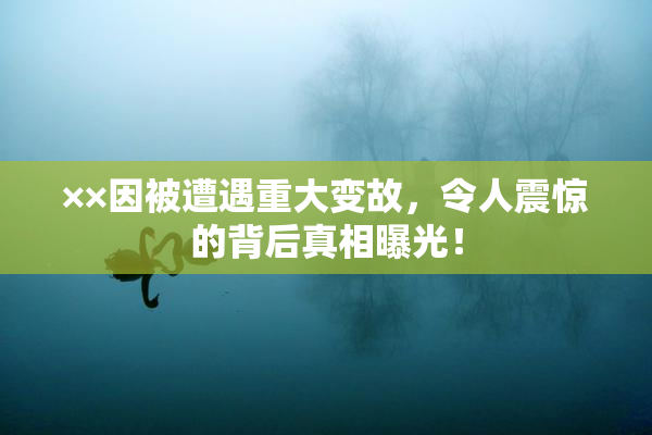 ××因被遭遇重大变故，令人震惊的背后真相曝光！