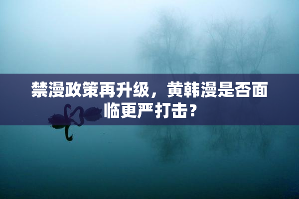 禁漫政策再升级，黄韩漫是否面临更严打击？