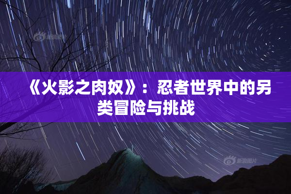 《火影之肉奴》：忍者世界中的另类冒险与挑战