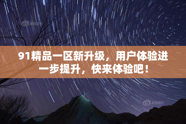 91精品一区新升级，用户体验进一步提升，快来体验吧！