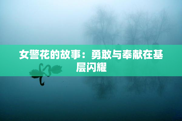 女警花的故事：勇敢与奉献在基层闪耀