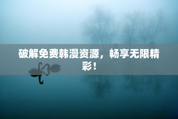 破解免费韩漫资源，畅享无限精彩！