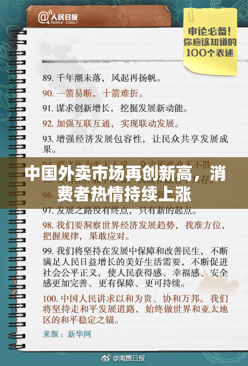 中国外卖市场再创新高，消费者热情持续上涨