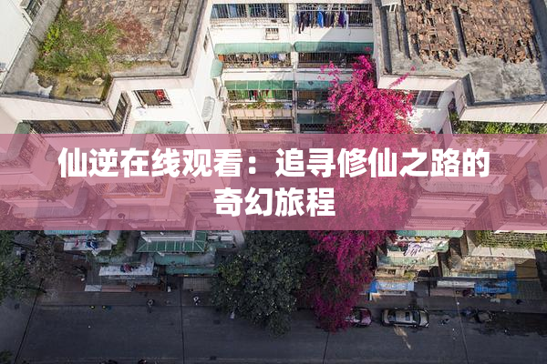 仙逆在线观看：追寻修仙之路的奇幻旅程