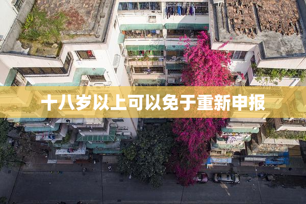 十八岁以上可以免于重新申报