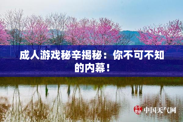 成人游戏秘辛揭秘：你不可不知的内幕！