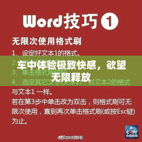 车中体验极致快感，欲望无限释放