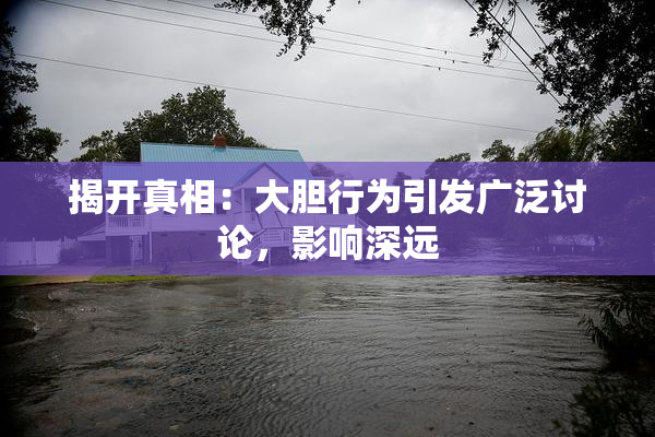 揭开真相：大胆行为引发广泛讨论，影响深远