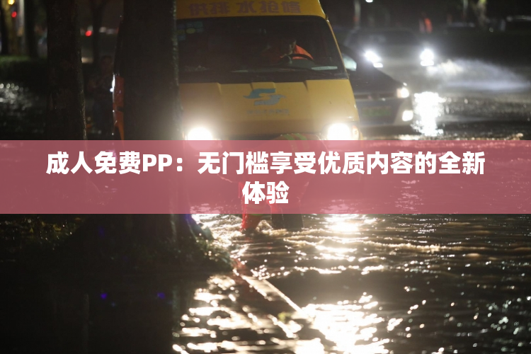 成人免费PP：无门槛享受优质内容的全新体验