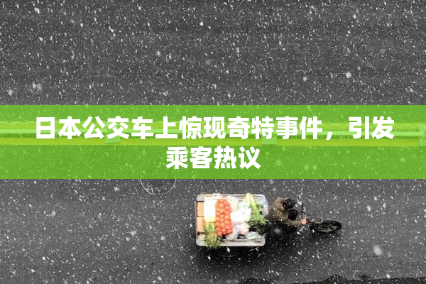 日本公交车上惊现奇特事件，引发乘客热议