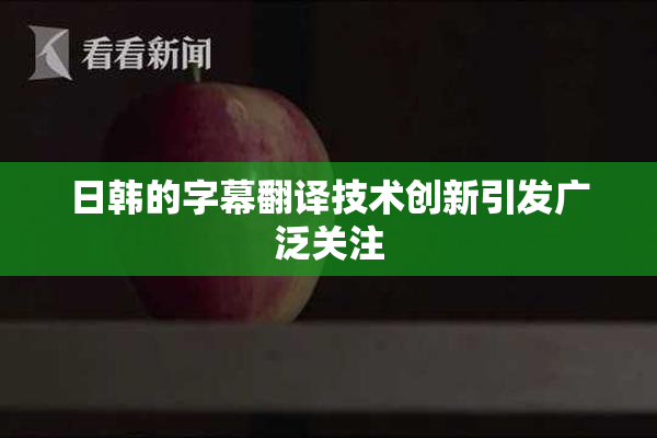 日韩的字幕翻译技术创新引发广泛关注