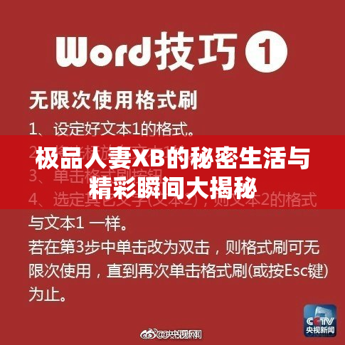 极品人妻XB的秘密生活与精彩瞬间大揭秘