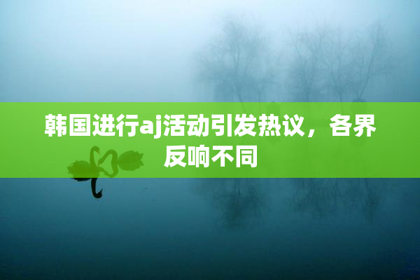 韩国进行aj活动引发热议，各界反响不同