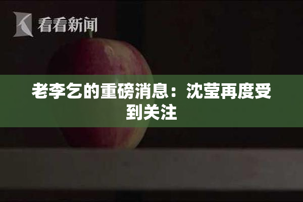 老李乞的重磅消息：沈莹再度受到关注
