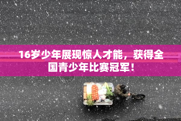 16岁少年展现惊人才能，获得全国青少年比赛冠军！
