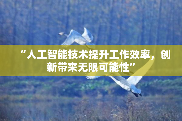 “人工智能技术提升工作效率，创新带来无限可能性”