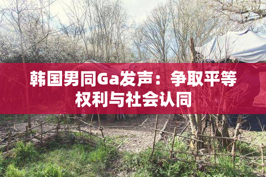 韩国男同Ga发声：争取平等权利与社会认同