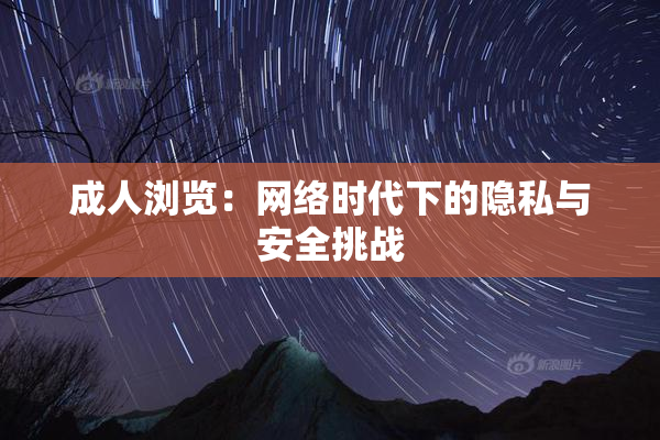 成人浏览：网络时代下的隐私与安全挑战
