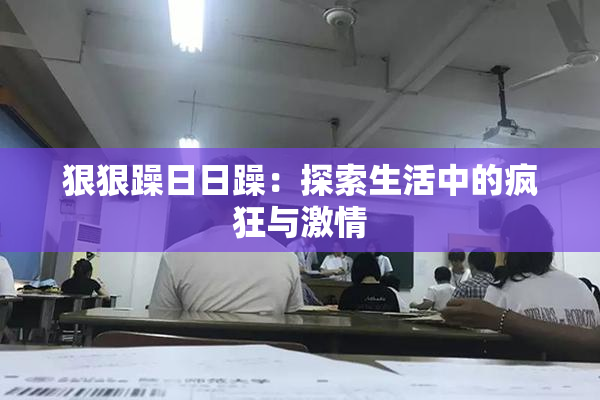 狠狠躁日日躁：探索生活中的疯狂与激情
