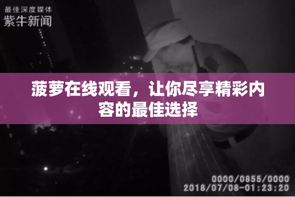 菠萝在线观看，让你尽享精彩内容的最佳选择