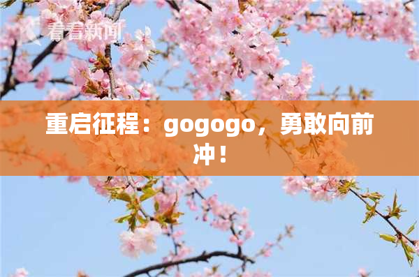 重启征程：gogogo，勇敢向前冲！