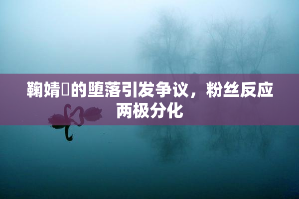 鞠婧祎的堕落引发争议，粉丝反应两极分化