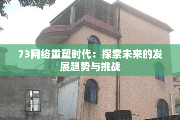 73网络重塑时代：探索未来的发展趋势与挑战